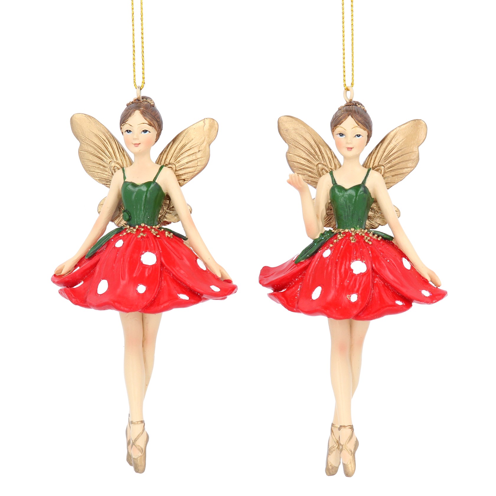 Christmas Toadstool Fairy Dec by Gisela Graham Resin toadstool fairy hanging Christmas decoration. By Gisela Graham. The perfect festive addition to your home.